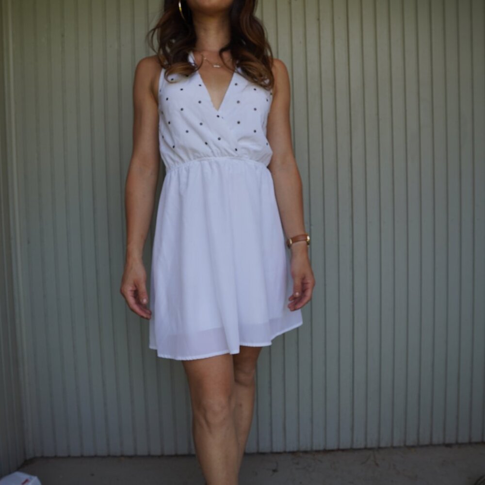 Tobi | For Love & Lemons Studded White mini dress